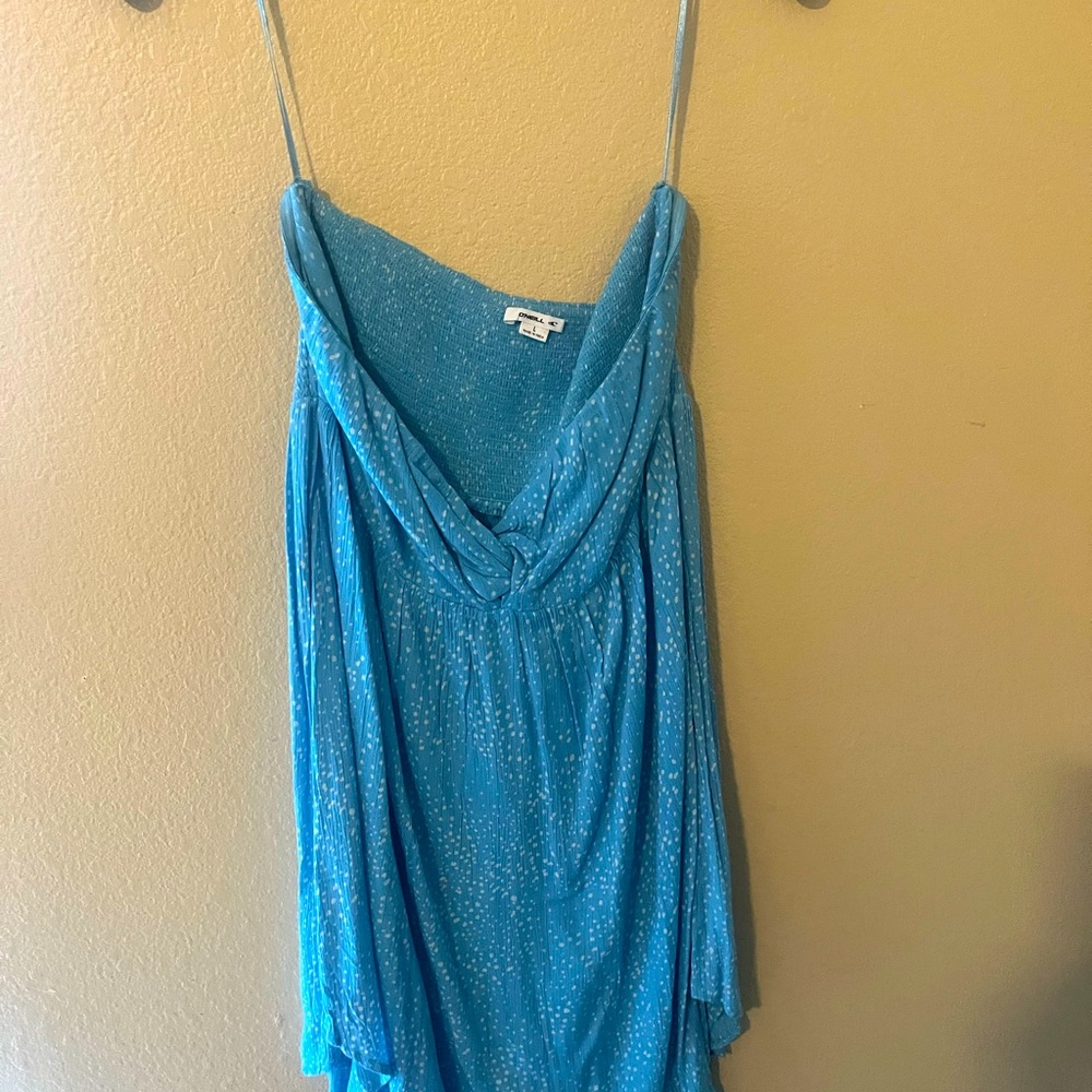 Size Large strapless dress blue and white